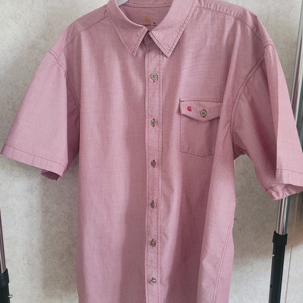 Red Short Sleeve Mens Carhartt Shirt Size XL